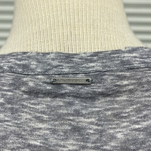 Calvin Klein Jeans NWT Gray Cold Stone Heather Peplum T-shirt Size Large - Picture 6 of 14